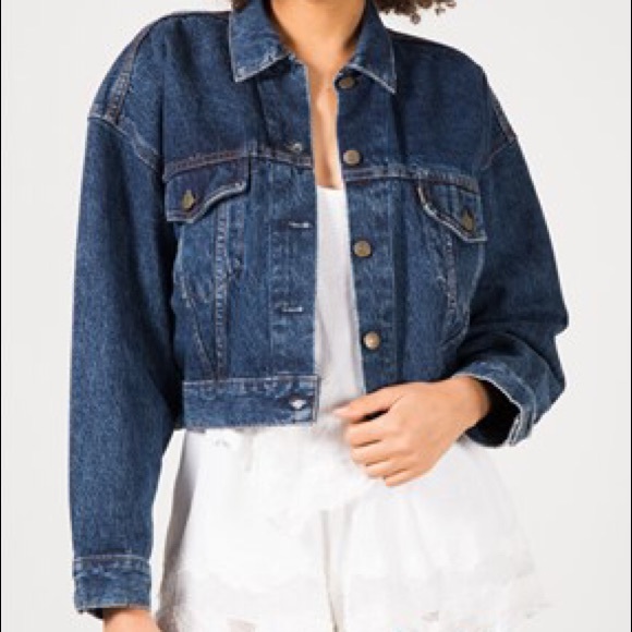 levi's cropped denim jacket womens